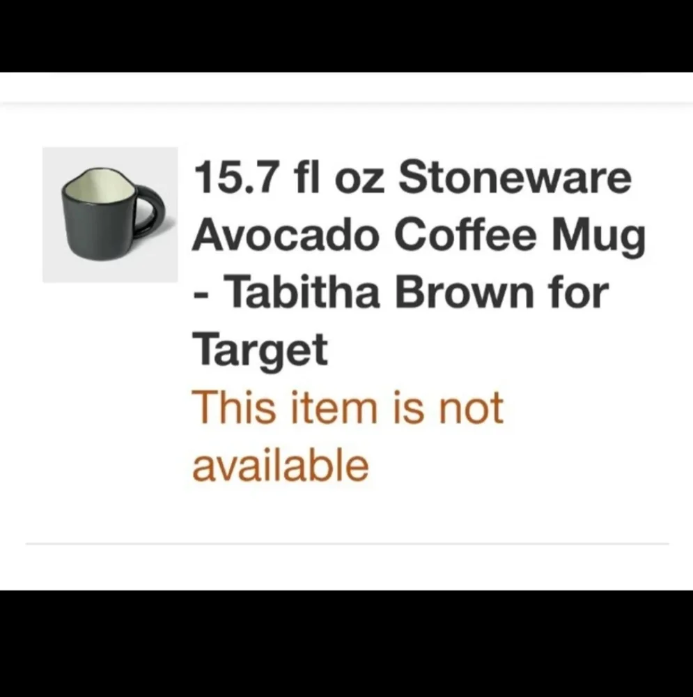 Tabitha Brown Stoneware Avocado Coffee Mug 15.7 fl oz. BNWT RETIRED